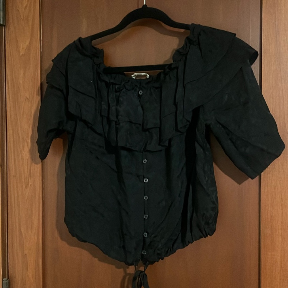 Zadig and Voltaire off the shoulder black blouse.